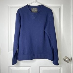 Jachs New York Men's Size M Pullover Sweater Crew Neck Polyester Blue Solid C